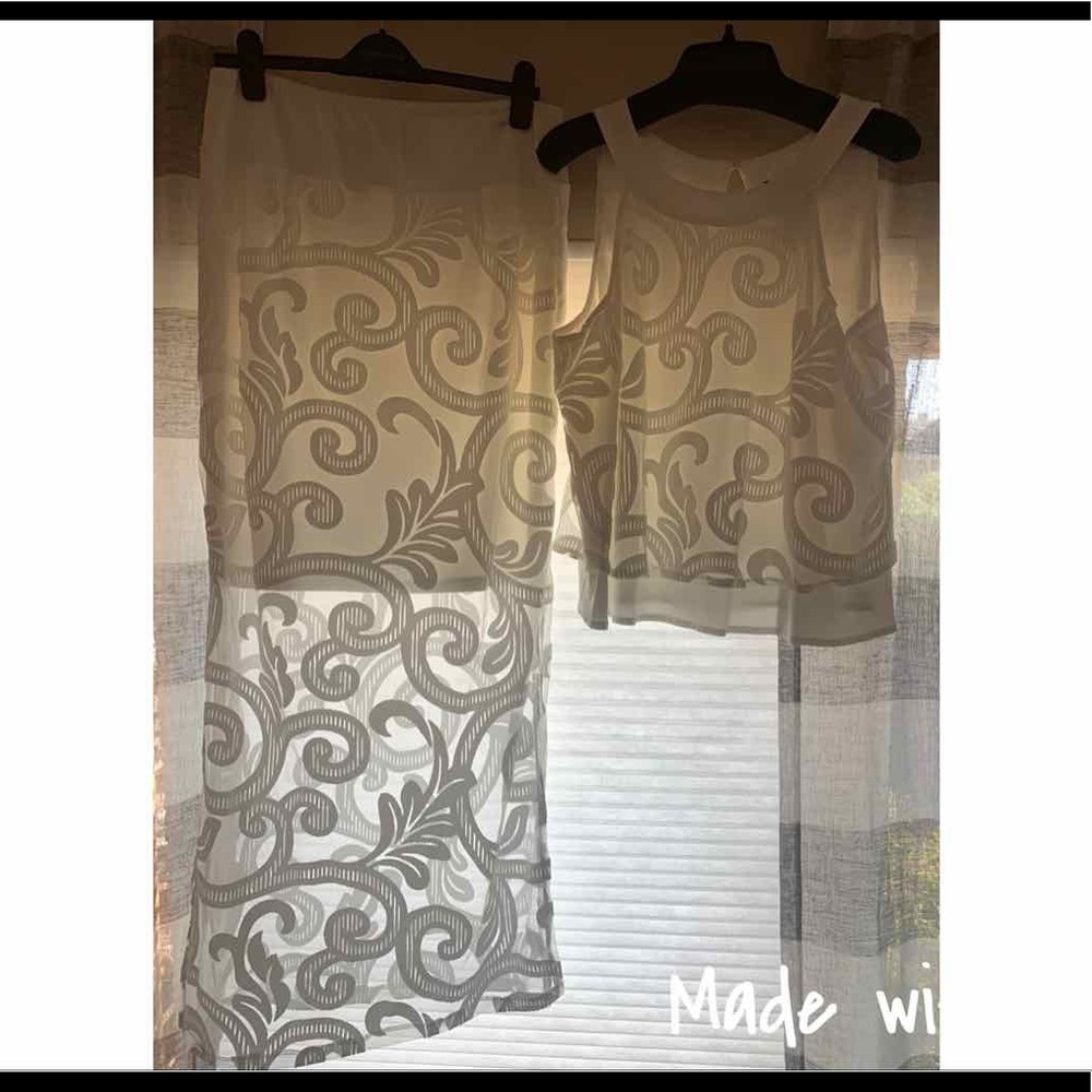 Franky Lyman 2 piece sheer overlay dress